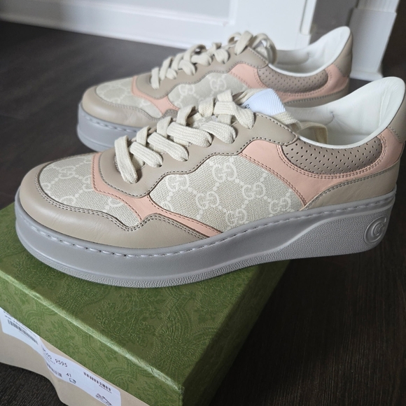 Gucci Shoes - Gucci Women's Beige and Pink Sneakers BRAND NEW NEVER WORN.